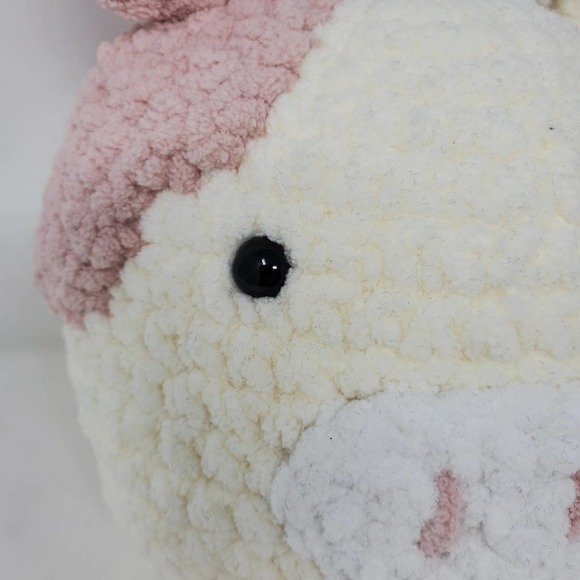 Rare Handmade Crochet Baby Cow Stuffed Plush Animal - Picture 2 of 8